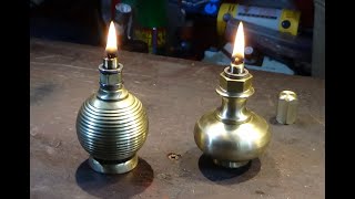 Make Lovely Long Burn Brass Oil Lamps A Brass Door Knob Hack [upl. by Atsugua]