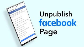 How To Unpublish Facebook Page [upl. by Eelac528]