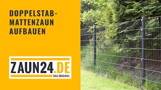 Doppelstabmattenzaun aufbauen  Montagevideo  ZAUN24 [upl. by Olegnaed]