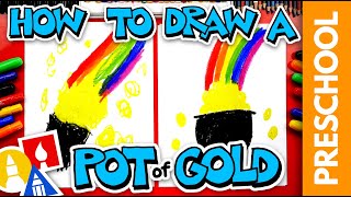 How To Draw Pot Of Gold For St Patricks Day  Preschool [upl. by Rhoda401]