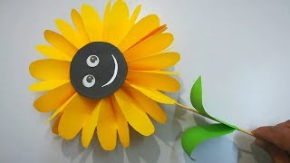 Flor de papel de girasol para niños  Origami  How to Make Sunflower Paper [upl. by Hyacinthie]