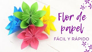 🌸 Cómo hacer una flor de papel fácil y rápido [upl. by Rainah]