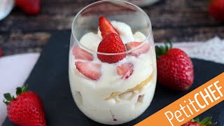 STRAWBERRY TIRAMISU VERRINES recipe │ Petitchef [upl. by Airom124]