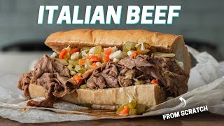 CHICAGO STYLE ITALIAN BEEF SANDWICH Made By Man From Chicago [upl. by Goldy]