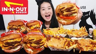 CHEESIEST 4X4 INNOUT ANIMAL STYLE BURGER Animal Style Fries amp DoubleDouble Cheeseburger Mukbang [upl. by Sibyls]