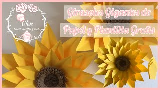 Girasoles Gigantes de Papel  Plantilla Gratis  Fáciles 🌻 [upl. by Atnuahc]