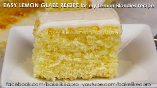 EASY LEMON GLAZE RECIPE [upl. by Siffre]