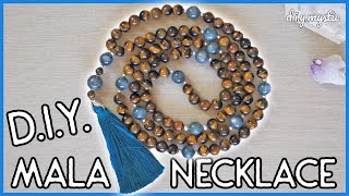 108 Bead Mala Necklace Tutorial  Mala Necklace DIY  DIY Mala Tassel Necklace  How to Make Mala [upl. by Einnos]