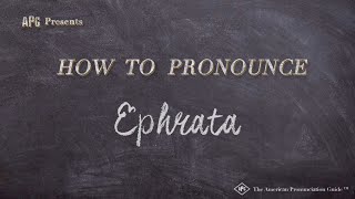 How to Pronounce Ephrata Real Life Examples [upl. by Nathanil]