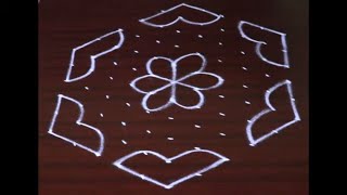 Easy Rangoli Design with 11X6 Dots  Rangoli Designs  Kolam Designs  Muggulu Designs  KGS Rangoli [upl. by Neerhtak]