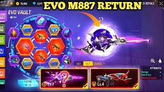 EVO M1887 RETURN IN EVO VAULT FREE FIRE NEW EVENT FF NEW EVENT TODAYNEW FF EVENTGARENA FREE FIRE [upl. by Allehcim]