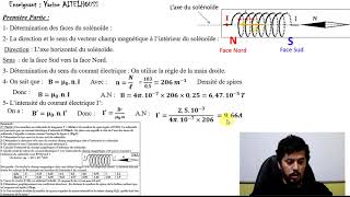 Exercice  Correction  Champ magnétique par une solénoïde 1bac BIOF [upl. by Eustache]