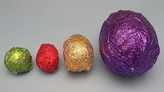 Opening HUGE Colourful Chocolate Mystery Surprise Eggs Surprise Eggs 50 [upl. by Sig]