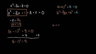 Rozwiązywanie równania kwadratowego  metoda dopełnienia do kwadratu [upl. by Colpin590]