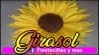 Flor de girasol en papel crepe [upl. by Hukill]