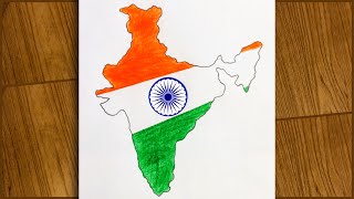 How to Draw India Map Easily  Easy Trick to Draw the Map of India  Map of India [upl. by Lonnie]