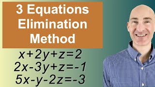 Solving Systems of 3 Equations Elimination [upl. by Olodort]