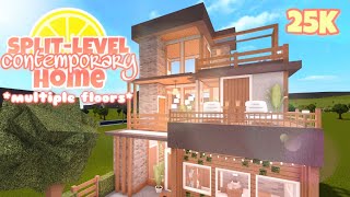 25K SplitLevel Contemporary Home  TUTORIAL  Bloxburg [upl. by Onairda]