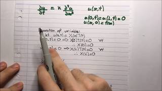 PDE Heat Equation  Separation of Variables [upl. by Adon915]