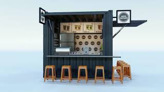 Coffee Container Kiosk 10ft 3D Model Preview [upl. by Nivlem]