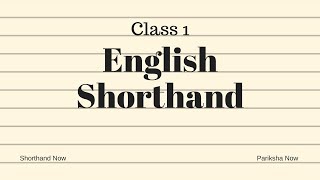 English Shorthand Full course Class 1 [upl. by Asseram]