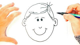 How to draw a Boy for Kids  Boy Face Easy Draw Tutorial [upl. by Anaid139]