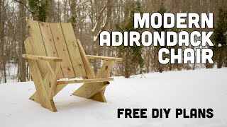 We Built a Modern Adirondack Chair FREE PLANS [upl. by Eelarbed788]