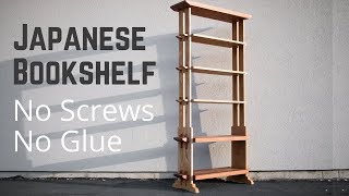 Japanese Style Bookshelf With Traditional Hand Cut Joinery  Woodworking  How To [upl. by Zaneta]