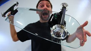 KICKFLIPPING A GLASS SKATEBOARD WITH GLASS WHEELS  YOU MAKE IT WE SKATE IT EP 72 [upl. by Bekaj451]