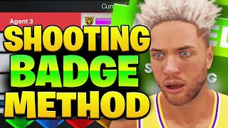 FASTEST SHOOTING BADGES METHOD on NBA 2K24  LIMITLESS RANGE DEADEYE BLINDERS amp ALL BADGES [upl. by Nnyliak549]