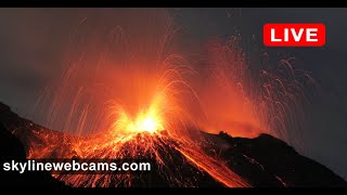 🔴 Recorded live footage from Volcano Stromboli  Sicily  Live Cameras from the world [upl. by Vassily]