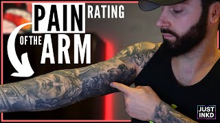 RATING 15 Tattoo Pain LEVELS of the ARM [upl. by Lipski365]