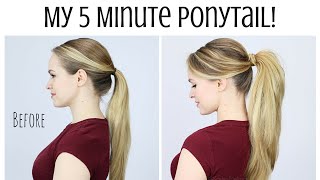 My 5 Minute Ponytail Routine  KayleyMelissa [upl. by Htiekram]