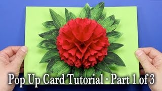 Flower Pop Up Card Tutorial Part 1 of 3 [upl. by Frierson926]