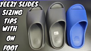 YEEZY SLIDES SIZING TIPS WITH ON FOOT [upl. by Xeno]