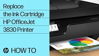 Replace Ink Cartridges  HP OfficeJet 3830 Printer  HP Support [upl. by Lyrak308]