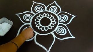 Daily Rangoli Design  16  Easy Free Hand Rangoli Designs  Simple Rangoli Designs [upl. by Aidole]