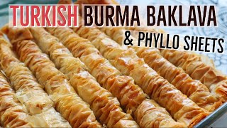 Turkish Burma Baklava With Phyllo Sheets [upl. by Goodill]