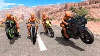 Motorbike Crashes 15  BeamNG DRIVE  SmashChan [upl. by Yaj]