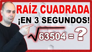 HAZ Una RAÍZ CUADRADA En 3 SEGUNDOS 💥 MAKE A SQUARE ROOT IN 3 SECONDS 99 DOES NOT FAIL maths [upl. by Carrick]