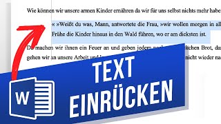 Text in Word einrücken  Zeileneinzug in Word ändern [upl. by Xyno]