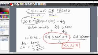 Férias calculo simples por salário fixo [upl. by Eltsirc984]