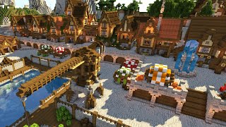 Minecraft Timelapse  Medieval Town and Port [upl. by Barbette]