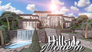 ROBLOX BLOXBURG Hillside Modern Mansion  House Build [upl. by Uoliram]