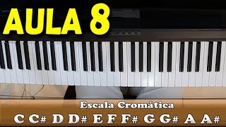 Aula de Teclado 08 Escala Cromática para iniciantes [upl. by Icyaj420]