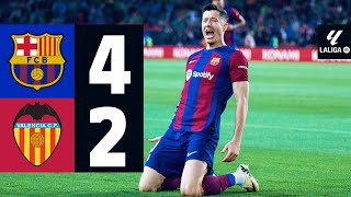 FC BARCELONA 4 vs 2 VALENCIA  LALIGA 202324 MD33 [upl. by Katonah]