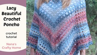 A Lacy Crochet Poncho Pattern that is easy amp fun to make [upl. by Madora]