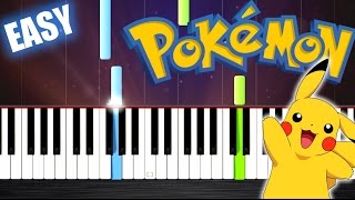 Pokemon Theme  EASY Piano Tutorial by PlutaX [upl. by Tigges]