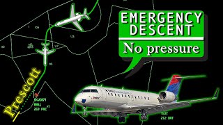 Skywest CRJ200 suffers DEPRESSURIZATION at 32000 Feet  Emergency Descent [upl. by Jump]