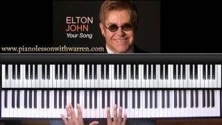 How To Play Elton Johns quotyour Songquot On Piano [upl. by Siramay]